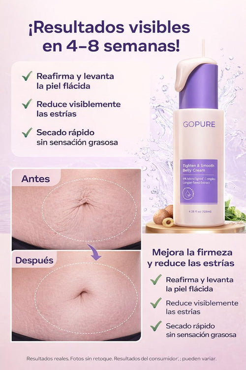 Crema reafirmante para un abdomen
